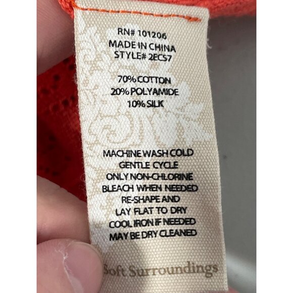 Soft Surroundings Womens XL Red Cardigan Sweater 70% Cotton 20% Polyamide 10% Si - Picture 4 of 6